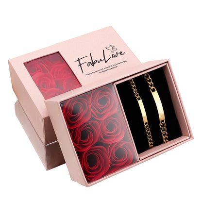 Boîte cadeau rose éternelle