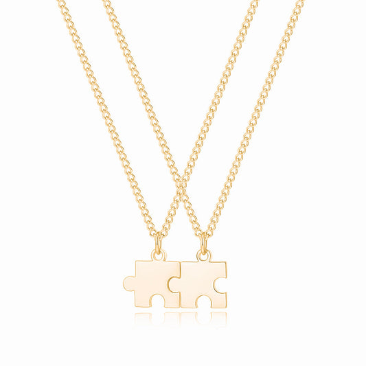 Personalized Puzzle Necklace Set