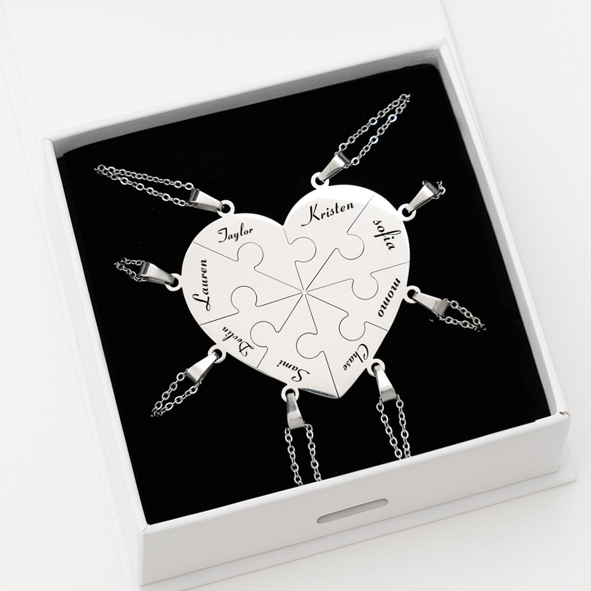 Custom Puzzle Heart Necklace