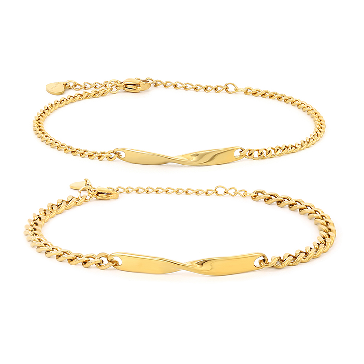 Infinity Engraved Bracelet Set