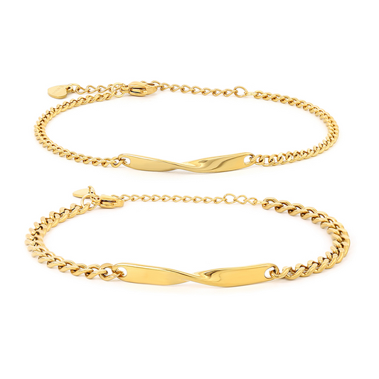 Infinity Engraved Bracelet Set